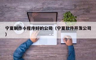 鹤岗宁夏制作小程序好的公司（宁夏软件开发公司）